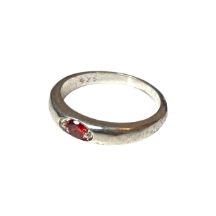 Clyo ring zilver zirkonia red