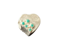 Clyo kids bead zilver hartje met steentjes