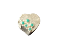 Clyo kids bead zilver hartje met steentjes