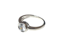 Clyo ring zilver zirkonia crystal rond